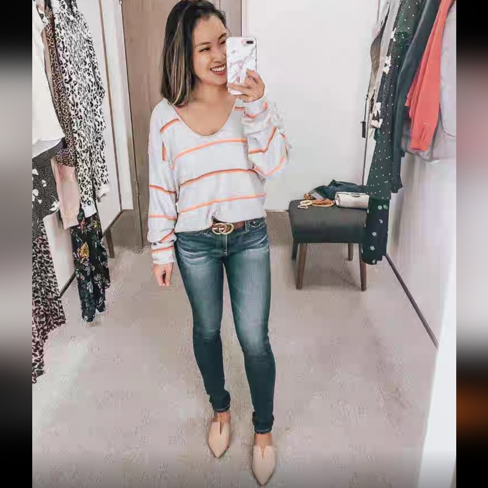 NWT Free People Make Your Mind Striped Sweater